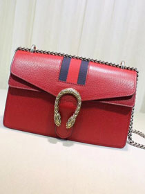 GG dionysus original leather medium shoulder bag 400249 red