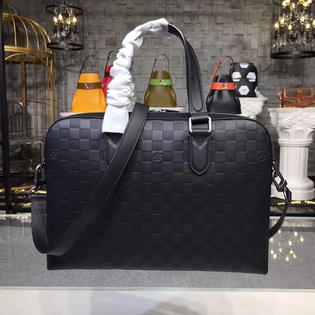 Louis vuitton original infini leather business bag N41490 black