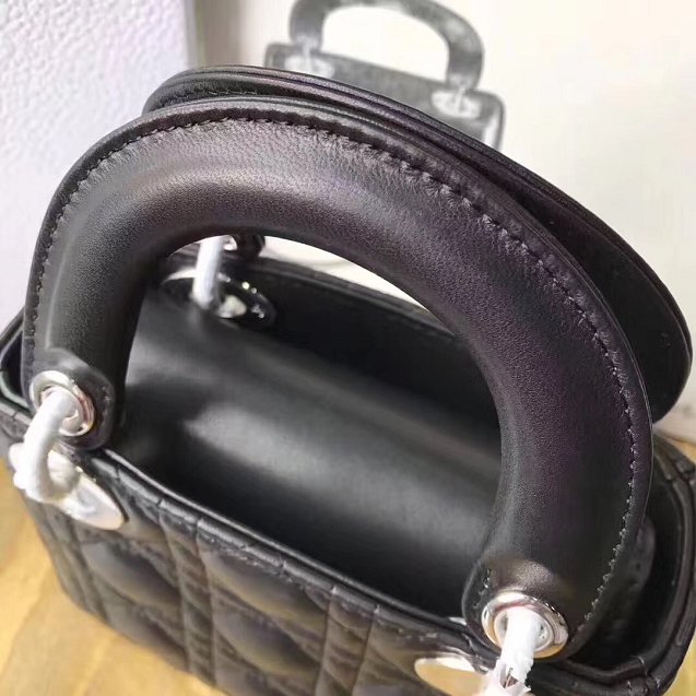 Dior original lambskin mini lady dior bag M0505 black