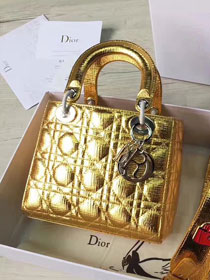 Dior original lambskin small my lady dior bag 44450 gold