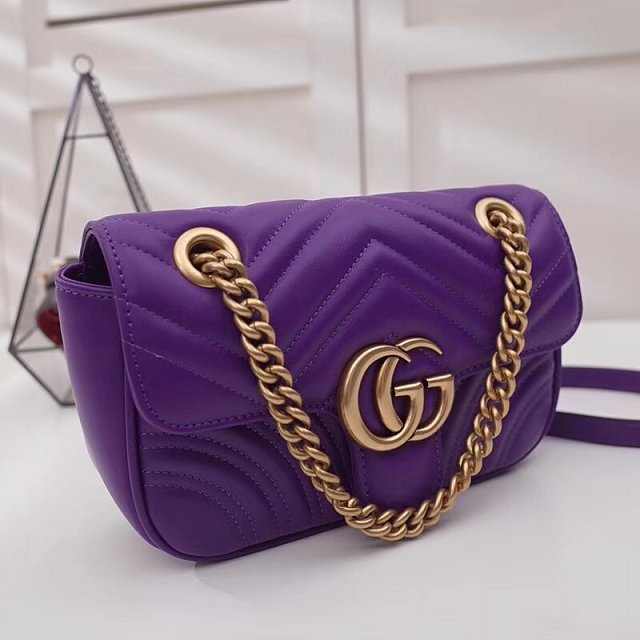 GG original calfskin mini marmont matelasse bag 446744 purple