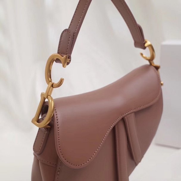 2018 Dior original calfskin saddle bag M0446 nude