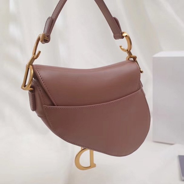 2018 Dior original calfskin saddle bag M0446 nude