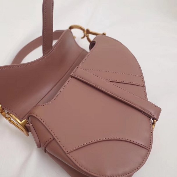 2018 Dior original calfskin saddle bag M0446 nude