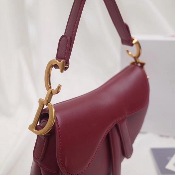 2018 Dior original calfskin saddle bag M0446 red