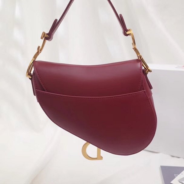 2018 Dior original calfskin saddle bag M0446 red