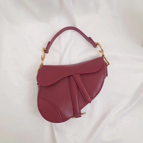 2018 Dior original calfskin saddle bag M0446 red