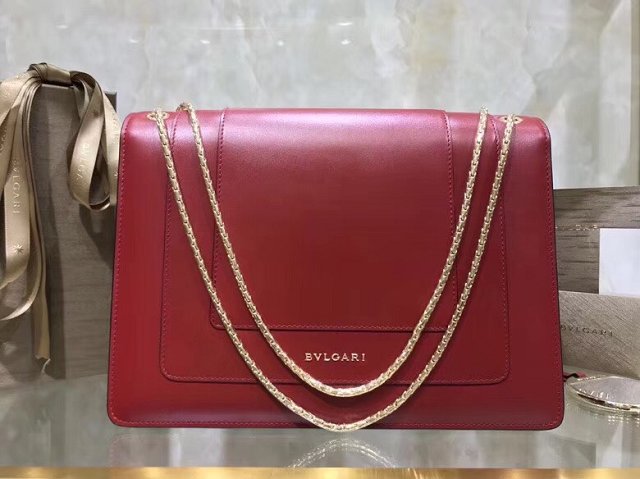 Blvgari original calfskin serpenti forever cover flap bag 283170 wine red