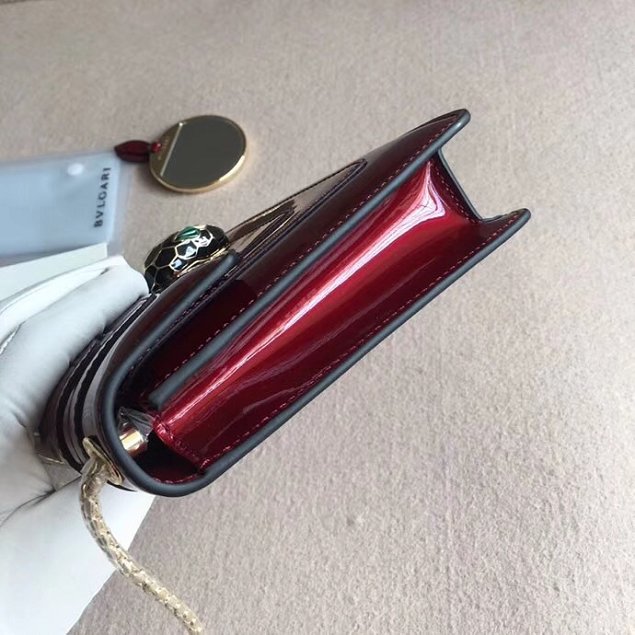 Blvgari original patent calfskin mini serpenti forever cover shoulder bag 283521 burgundy