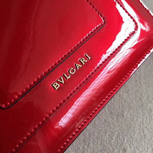 Blvgari original patent calfskin mini serpenti forever cover shoulder bag 283521 red