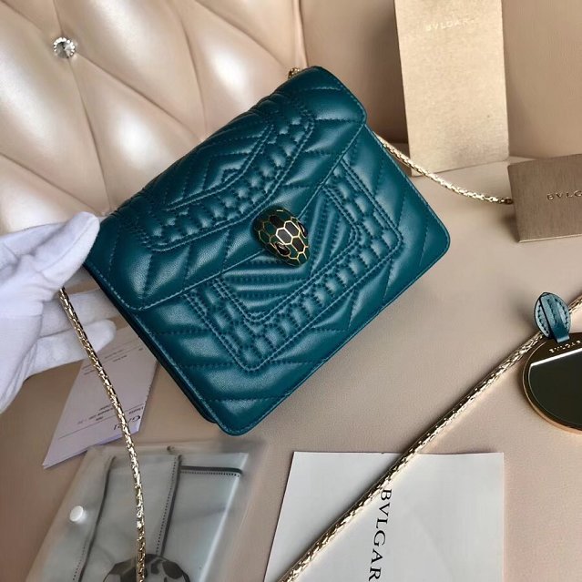 Blvgari original calfskin mini serpenti forever cover bag 286161 green