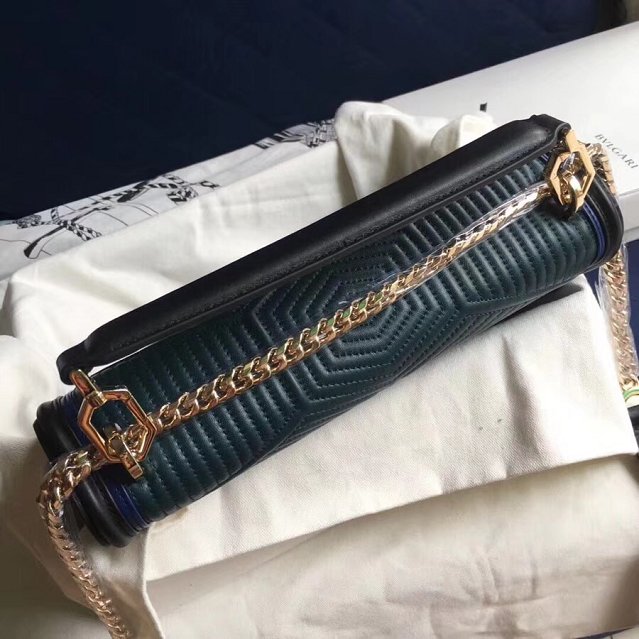 Blvgari original lambskin serpenti forever cover top handle bag 286633 green