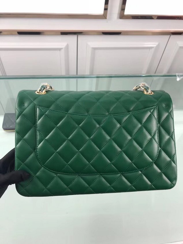 CC original lambskin large double flap bag A58600-2 green