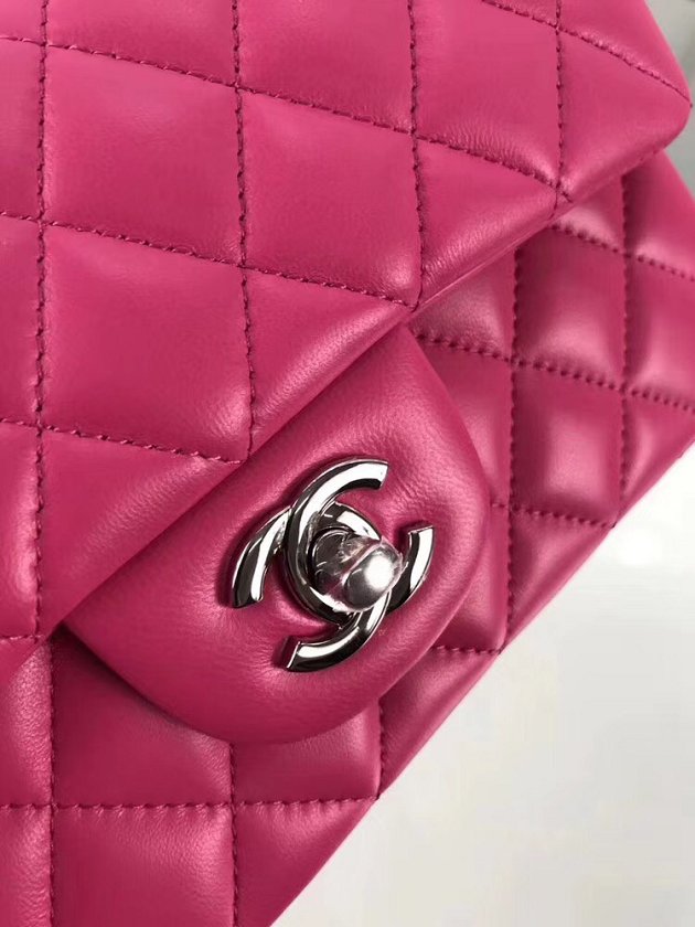 CC original lambskin leather mini flap bag A69900 rose red
