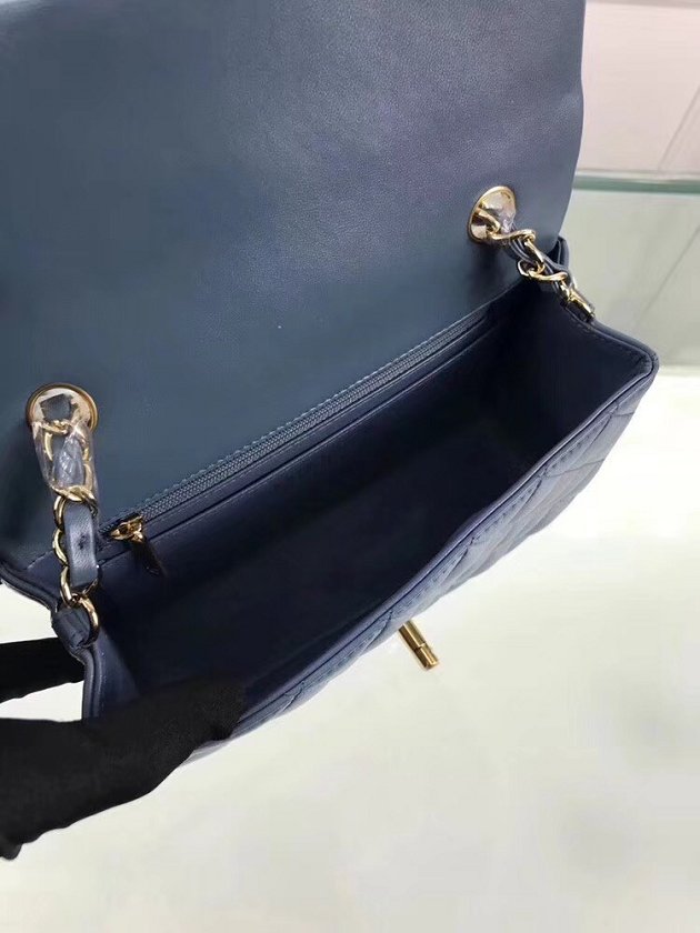 CC original lambskin leather small flap bag A69900 royal blue