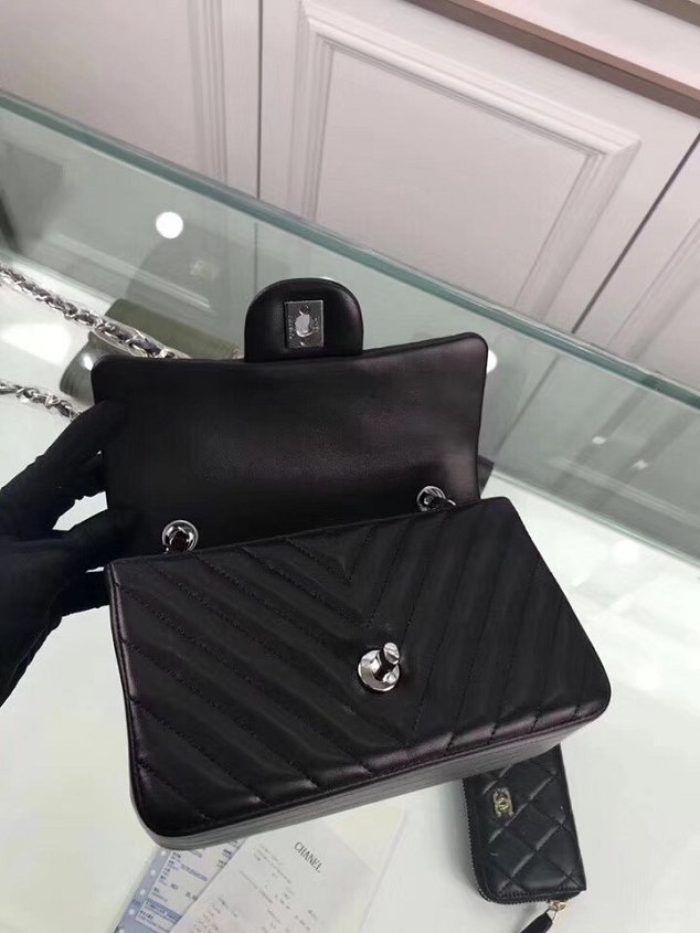 CC original lambskin leather mini flap bag A69900-4 black