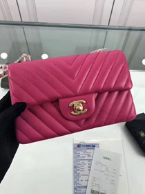 CC original lambskin leather small flap bag A69900-4 rose red