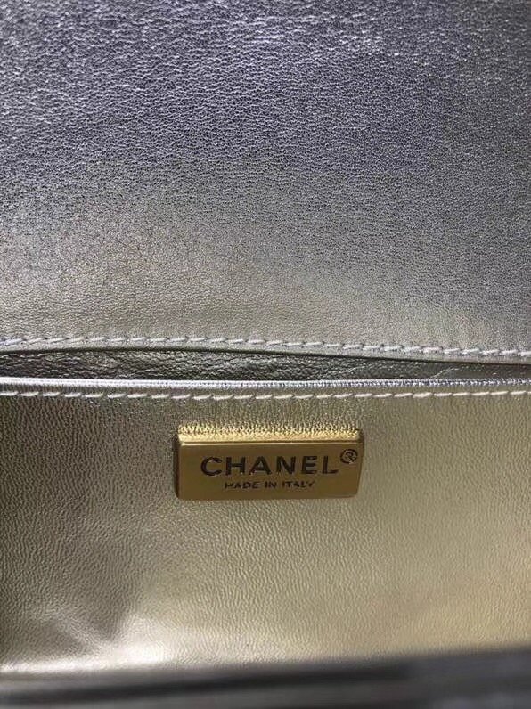 CC original python leather medium le boy flap bag 67086 gray