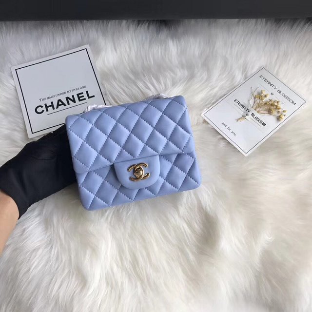 CC original lambskin super mini flap bag A35200 blue