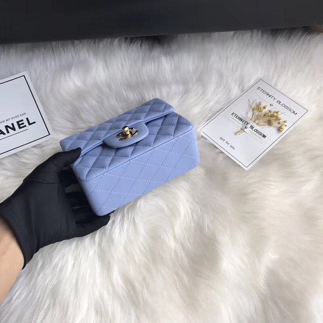 CC original lambskin super mini flap bag A35200 blue