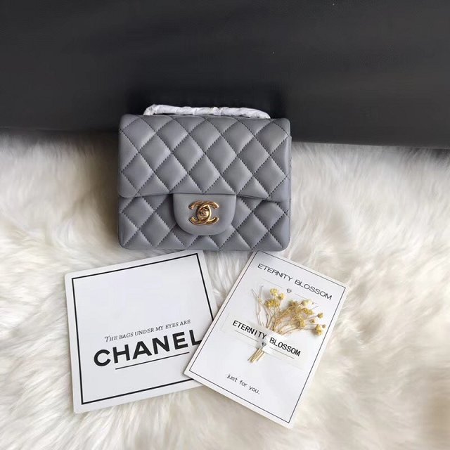 CC original lambskin super mini flap bag A35200 grey