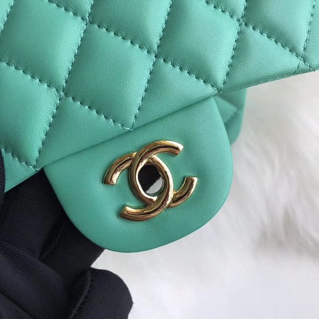 CC original lambskin super mini flap bag A35200 light green 