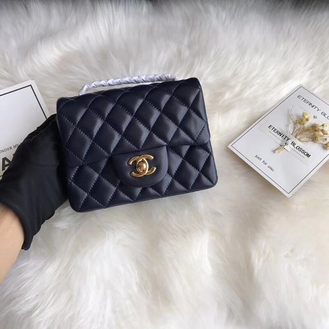 CC original lambskin super mini flap bag A35200 navy blue