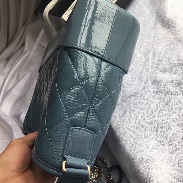 2018 CC original calfskin gabrielle hobo bag A93824 lake blue