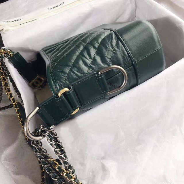 CC original aged calfskin gabrielle small hobo bag A91810 blackish green