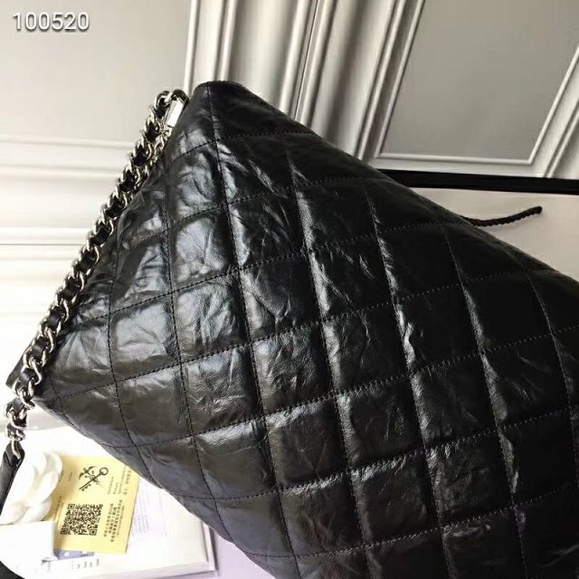 2019 CC original calfskin large flap bag A57085 black 