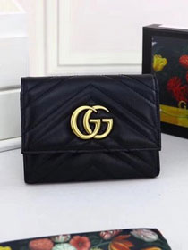 GG original calfskin marmont matelasse wallet 474802 black