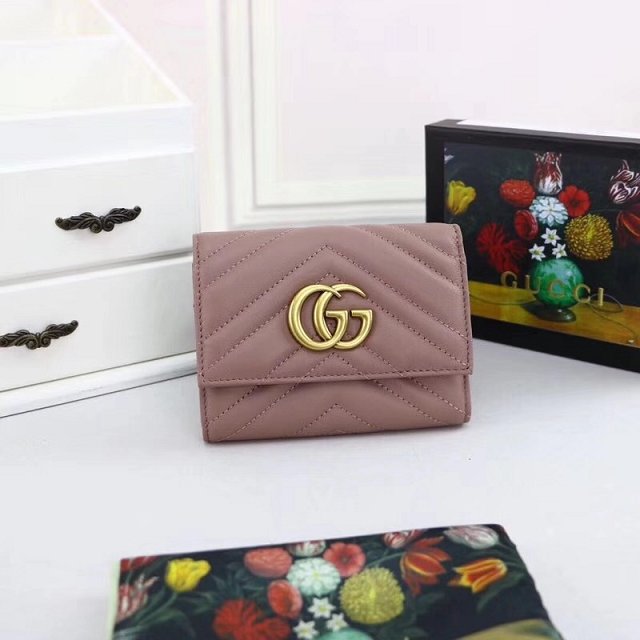 GG original calfskin marmont matelasse wallet 474802 nude