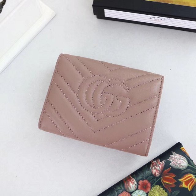 GG original calfskin marmont matelasse wallet 474802 nude