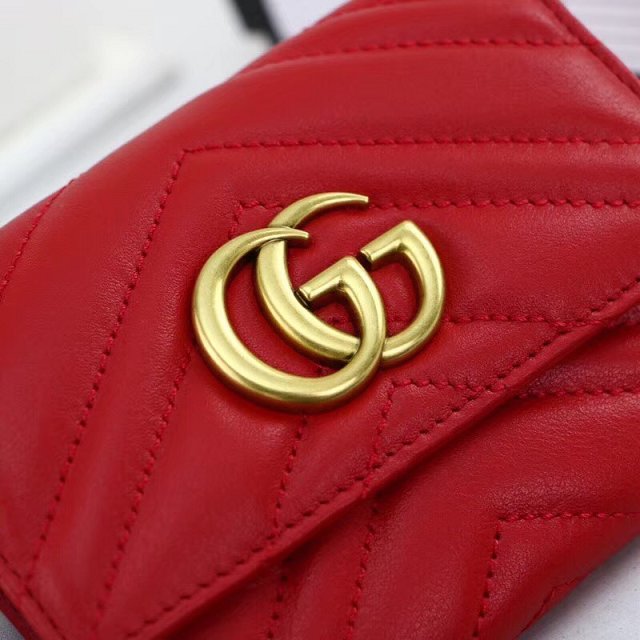 GG original calfskin marmont matelasse wallet 474802 red
