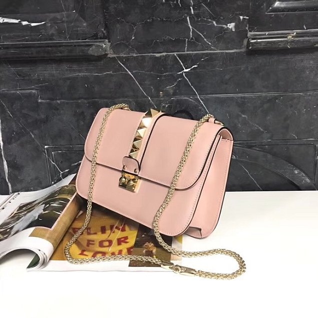 Valentino original calfskin medium chain shoulder bag 0398 pink