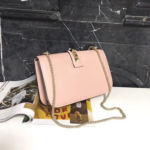 Valentino original calfskin medium chain shoulder bag 0398 pink