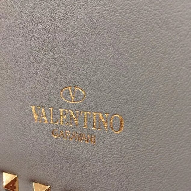 Valentino original calfskin rockstud clutch 0399 light blue