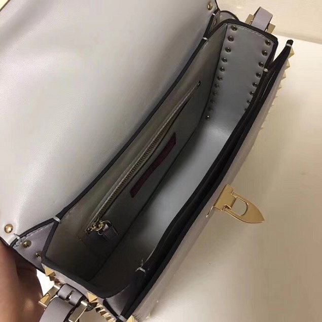 Valentino original calfskin rockstud shoulder bag 0125 grey