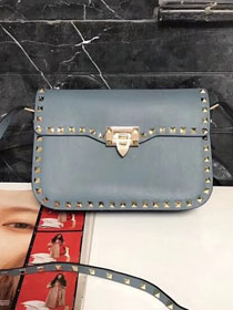 Valentino original calfskin rockstud shoulder bag 0125 light blue