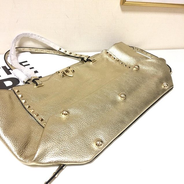 Valentino original calfskin rockstud large tote bag 0970 gold