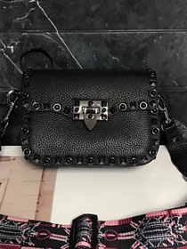 Valentino original calfskin rockstud mini shoulder bag 0124 black