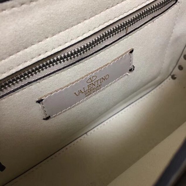 Valentino original grained calfskin rockstud shoulder bag 0125 white