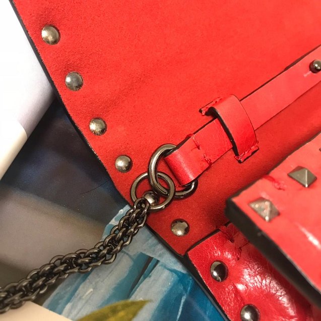 Valentino original lambskin rockstud spike crossbody bag 0137 red