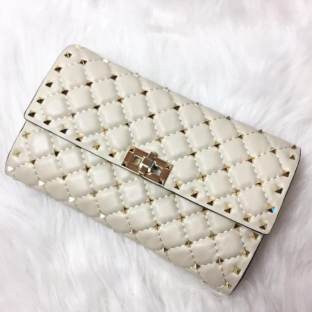 Valentino original lambskin rockstud spike crossbody bag 0137 white