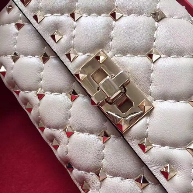 Valentino original lambskin rockstud small chain bag 0123 white