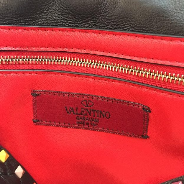 Valentino original lambskin multi-rockstud large chain bag 0121 black