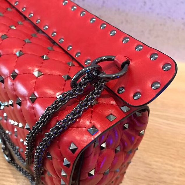 Valentino original lambskin rockstud large chain bag 0121 red