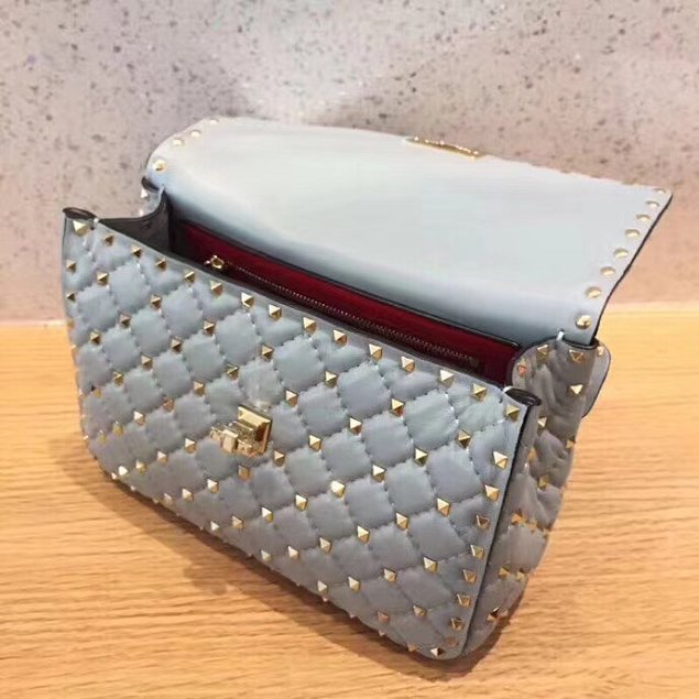 Valentino original lambskin rockstud medium chain bag 0122 light blue