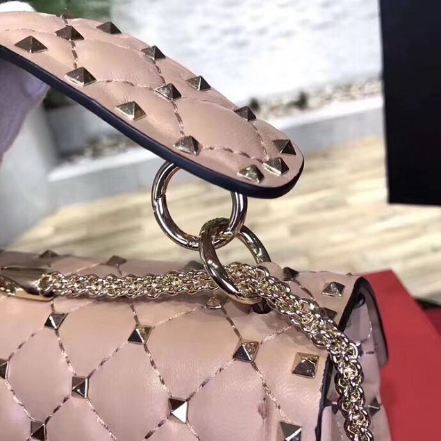 Valentino original lambskin rockstud medium chain bag 0122 pink