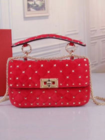 Valentino original suede rockstud small chain bag 0123 red